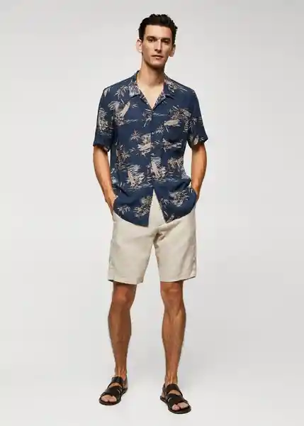 Camisa Phuket-H Azul Talla L Hombre Mango