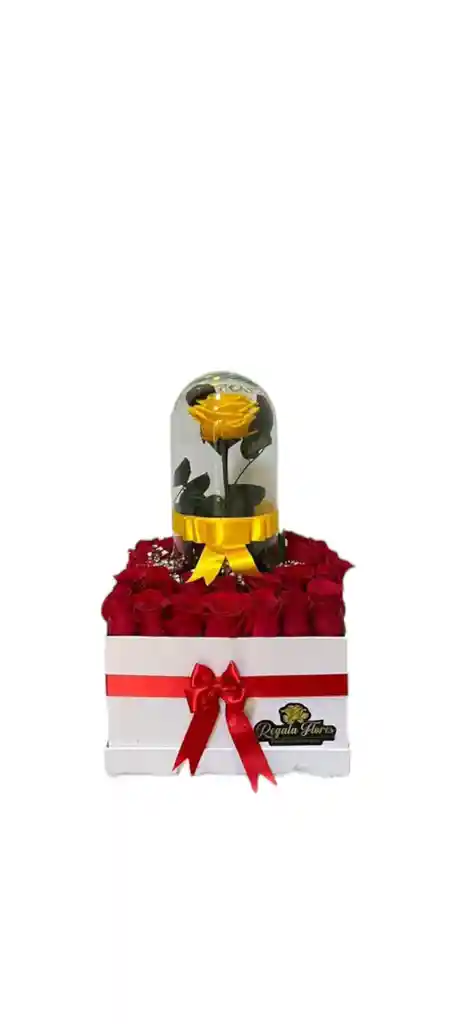 Caja De Rosa Preservada