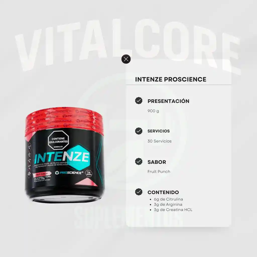 Intenze Pre Entreno 30 Servicios