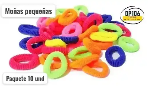 Moñas Pequeñas X 10 Und Colero Cauchos Pelo