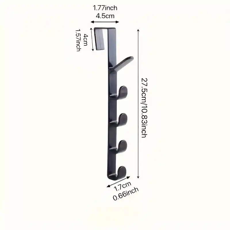 Organizador De 4 Piezas Con 5 Ganchos Para Puerta, Ideal Para Baño, Dormitorio Y Armario