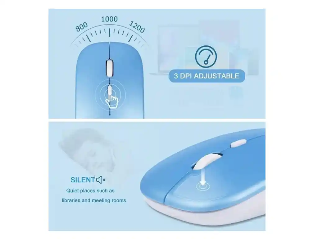 Combo Kit Teclado Y Mouse Inalámbrico Bt Pc Tablet Cel Aoas