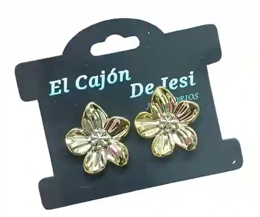 Aretes Flor Dorado Aretes Para Mujer De Moda
