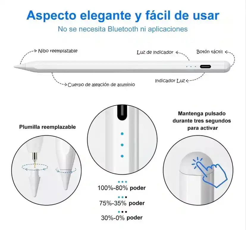 Pluma Lapiz Stylus Universal Para Ipad Tablet Android Iphone