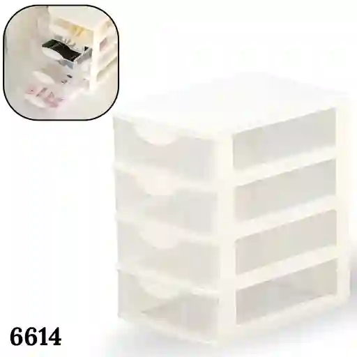 Mini Cajon Estante Organizador Multifuncional Plastico 4 Niveles