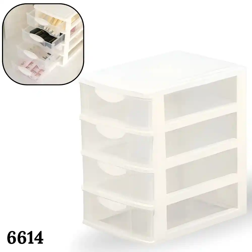 Mini Cajon Estante Organizador Multifuncional Plastico 4 Niveles