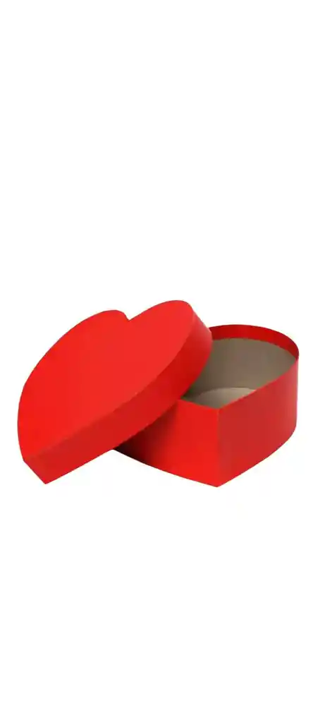 Caja Corazon Para Flores Carton Color Rojo