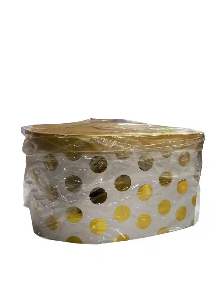 Caja Corazon Dorado Y Blanco