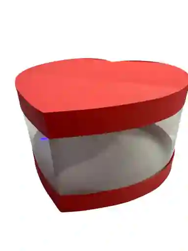 Caja Corazón Acetato Roja