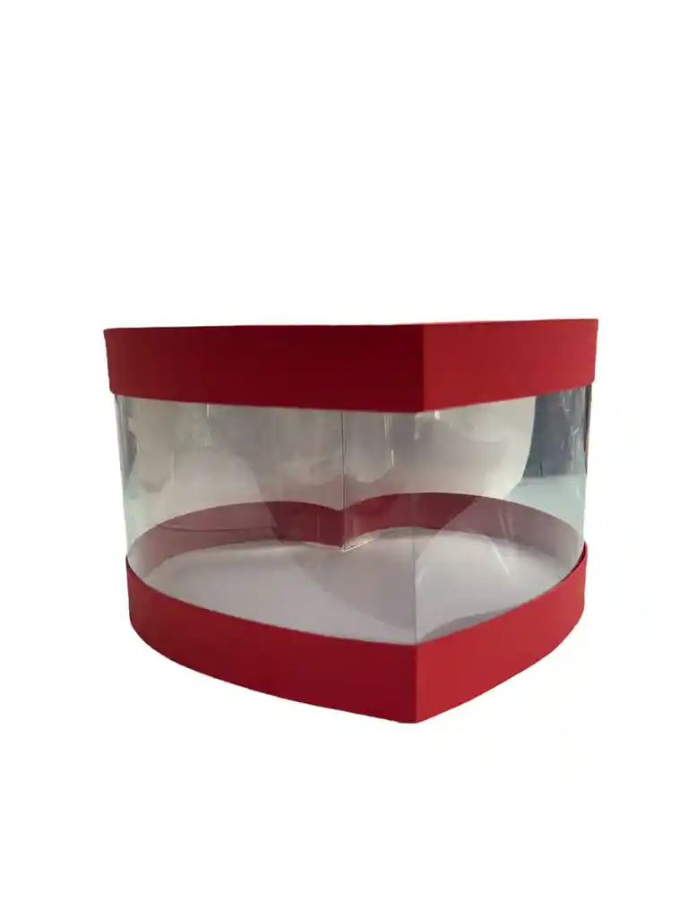 Caja Corazón Acetato Roja