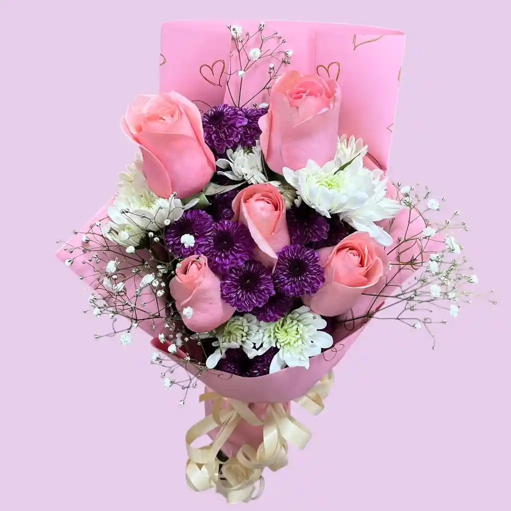 Bouquet Mini De Rosas Rosadas