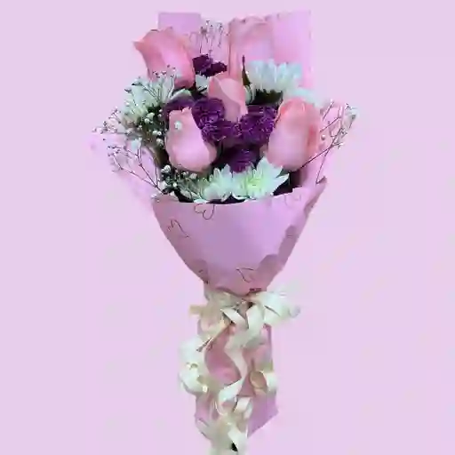 Bouquet Mini De Rosas Rosadas