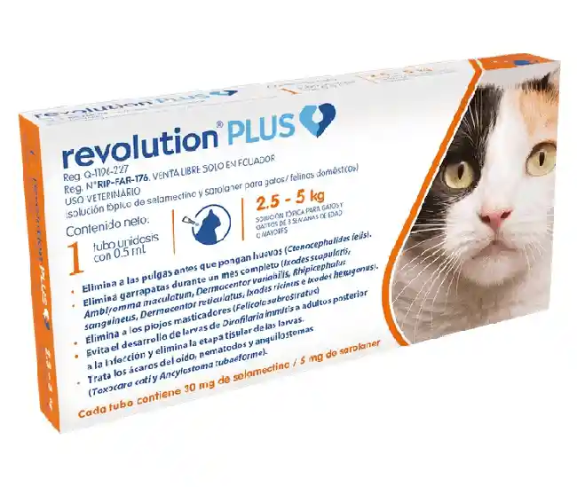 Revolution Gatos Plus X 0.5ml De 2.5kg A 5 Kg X Pipeta