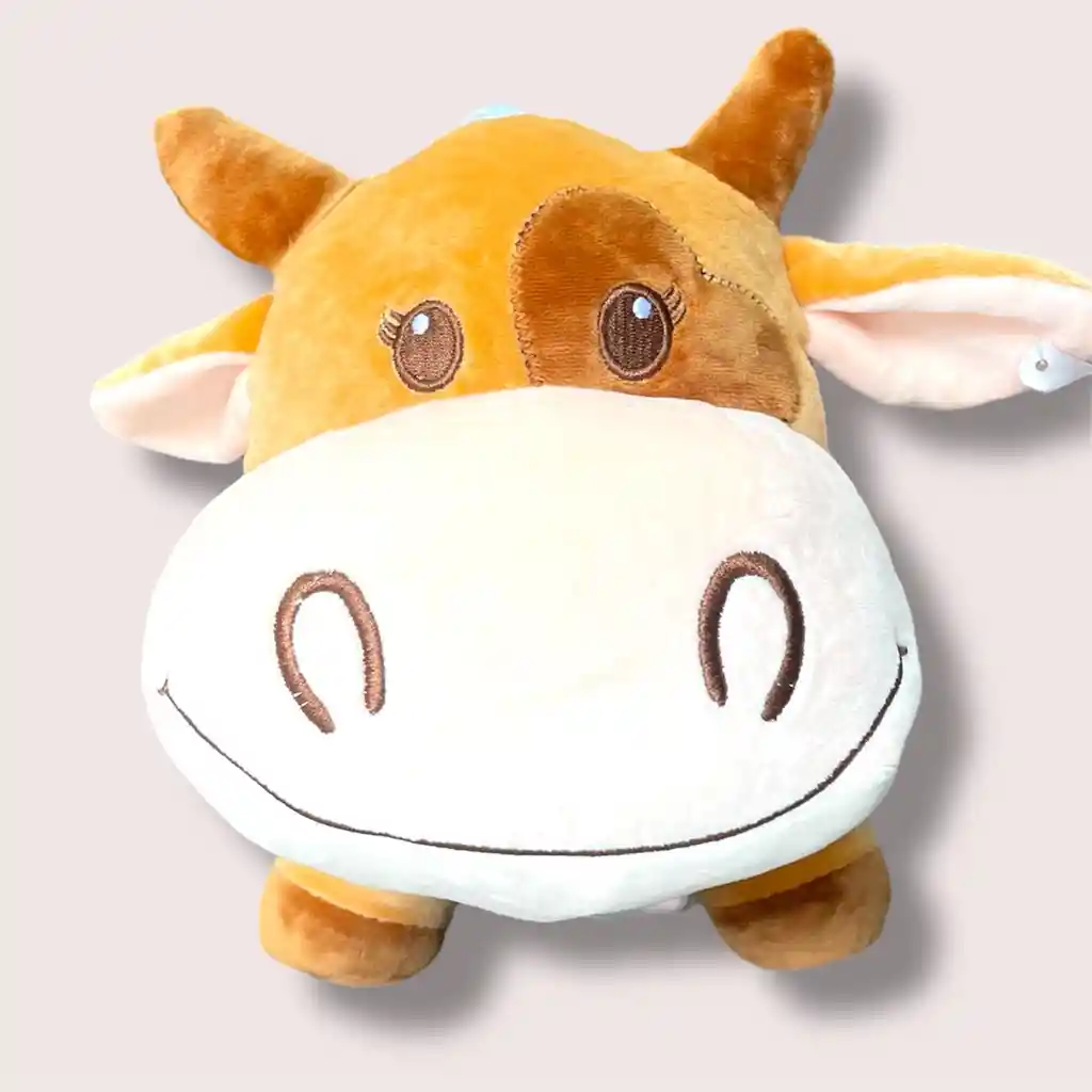 Peluche Vaquita Sonriente Color Caramelo