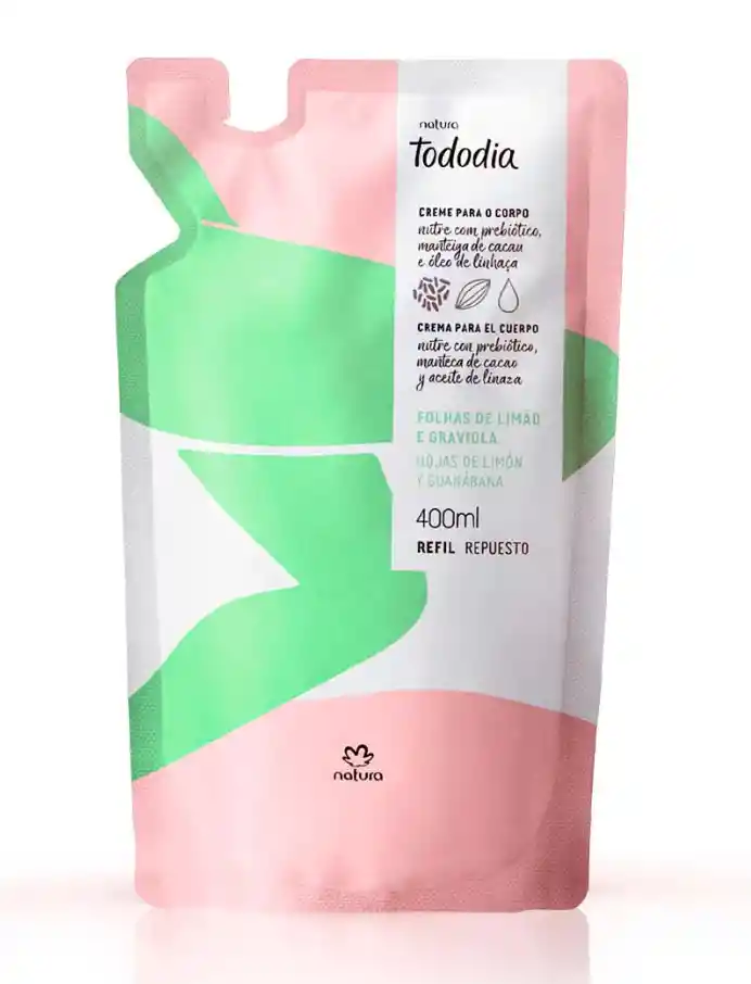 Repuesto Crema Nutritiva Corporal Tododia Hojas De Limón Y Guanábana