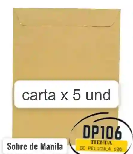 Sobre De Manila Carta X 5 Und