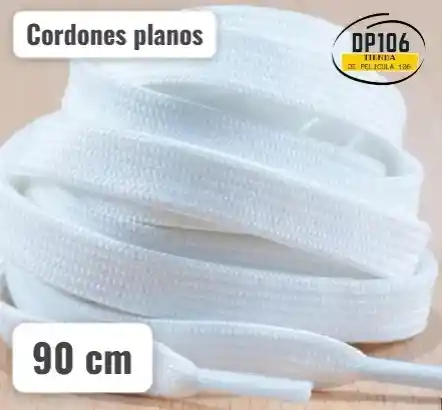 Cordones Blancos Planos 90 Cm