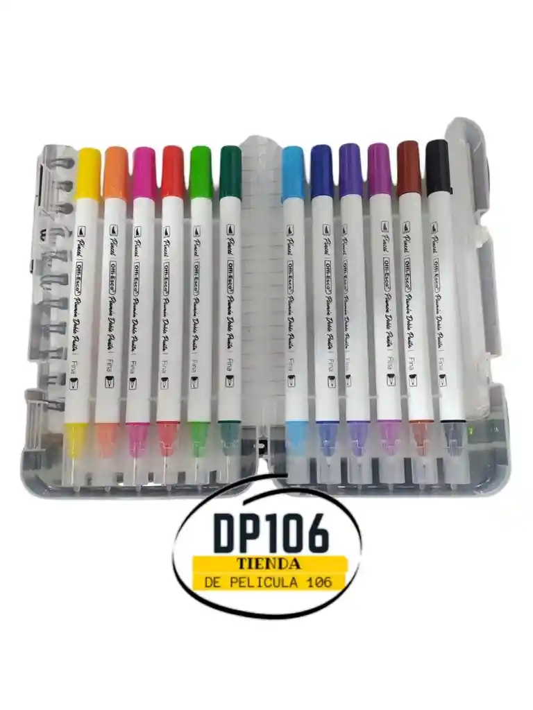 Marcadores Plumones Punta Pincel Doble Punta Offi-esco X 12 Und