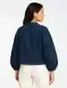 Chaqueta Denim Para Mujer - The Ruffle Talla U Azul