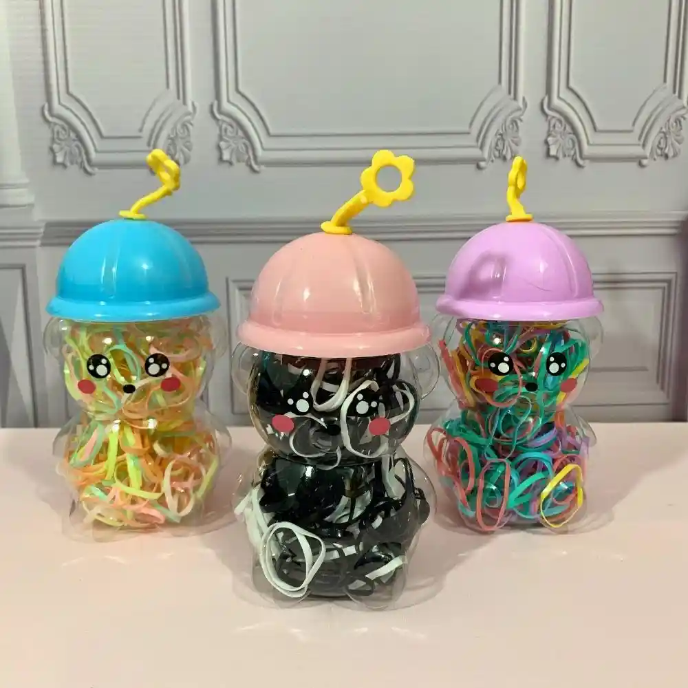 Set De 3 Estuches Cauchos Para Peinados De Niña