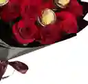Bouquet Pasión & Dulzura Con Rosas Y Ferrero