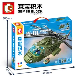 Juego De Construcción De Bloques Tipo Lego De Helicoptero 605 Piezas Sembo Juguete