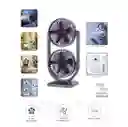 Ventilador De Escritorio Doble, 3 Ajustes De Velocidad Funcionamiento Silencioso, Potente Eléctrico Ligero