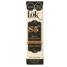 Barra Chocolate Lok85%cacao35g