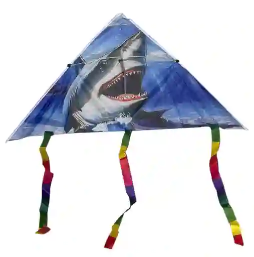 Cometa Pequeña Triangular Para Volar Motivo Tiburon 80*39cm