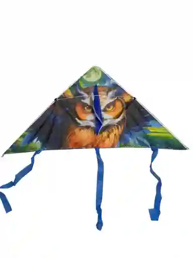 Cometa Pequeña Triangular Para Volar Motivo Buho 80*39cm
