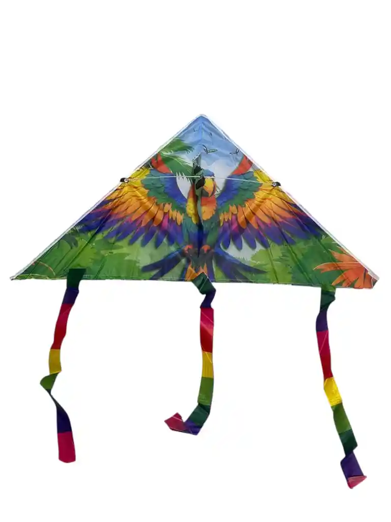 Cometa Pequeña Triangular Para Volar Motivo Guacamaya 80*39cm