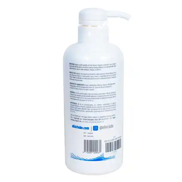 Botella 500ml Lubricante Vaginal Anal Elixir Premium Sexo Sen Intimo Natural Neutro