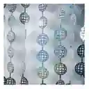 Cortina Plateada Metalizada Bolas Disco Decoración Nostalgia