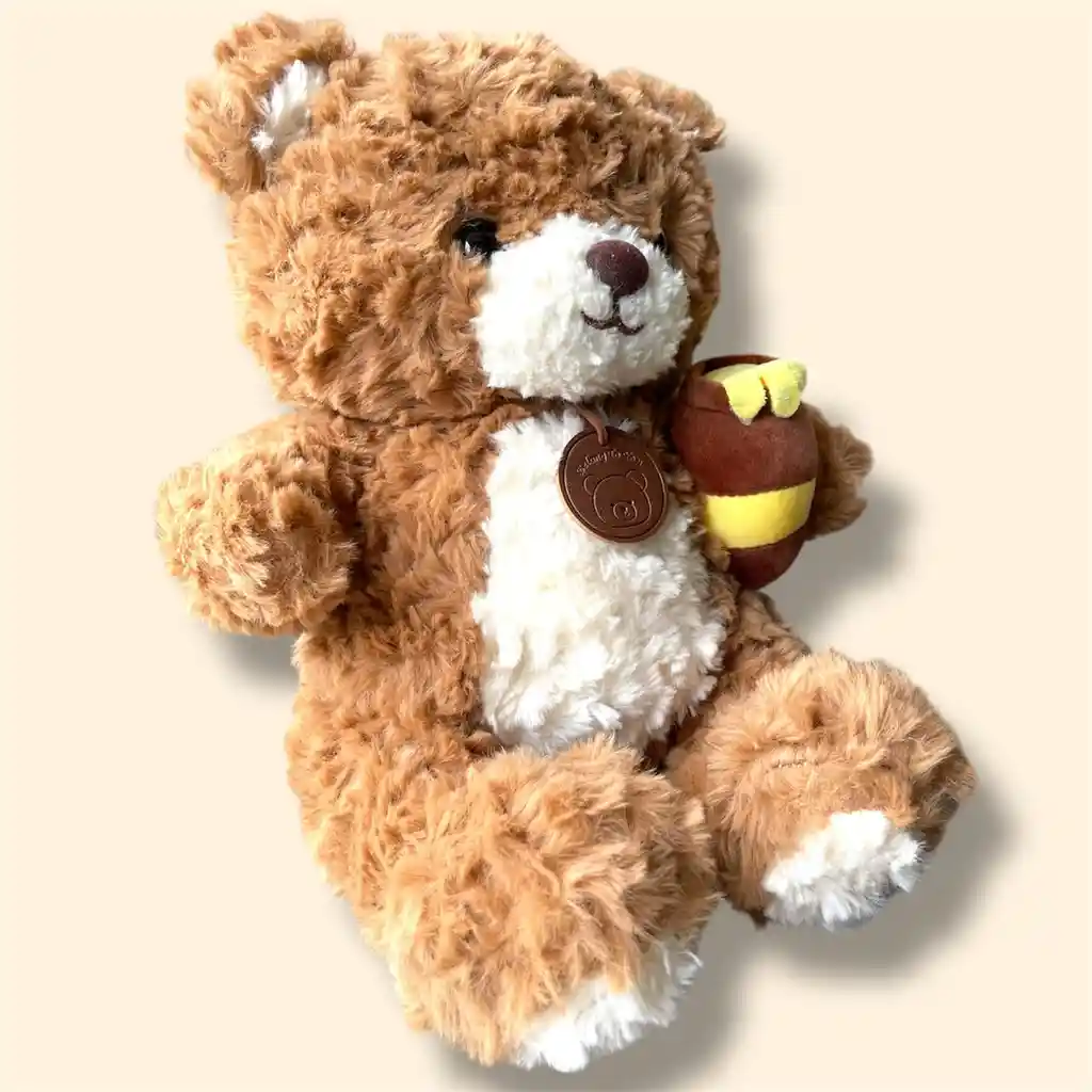 Peluche Osito Peludo Con Tarro De Miel
