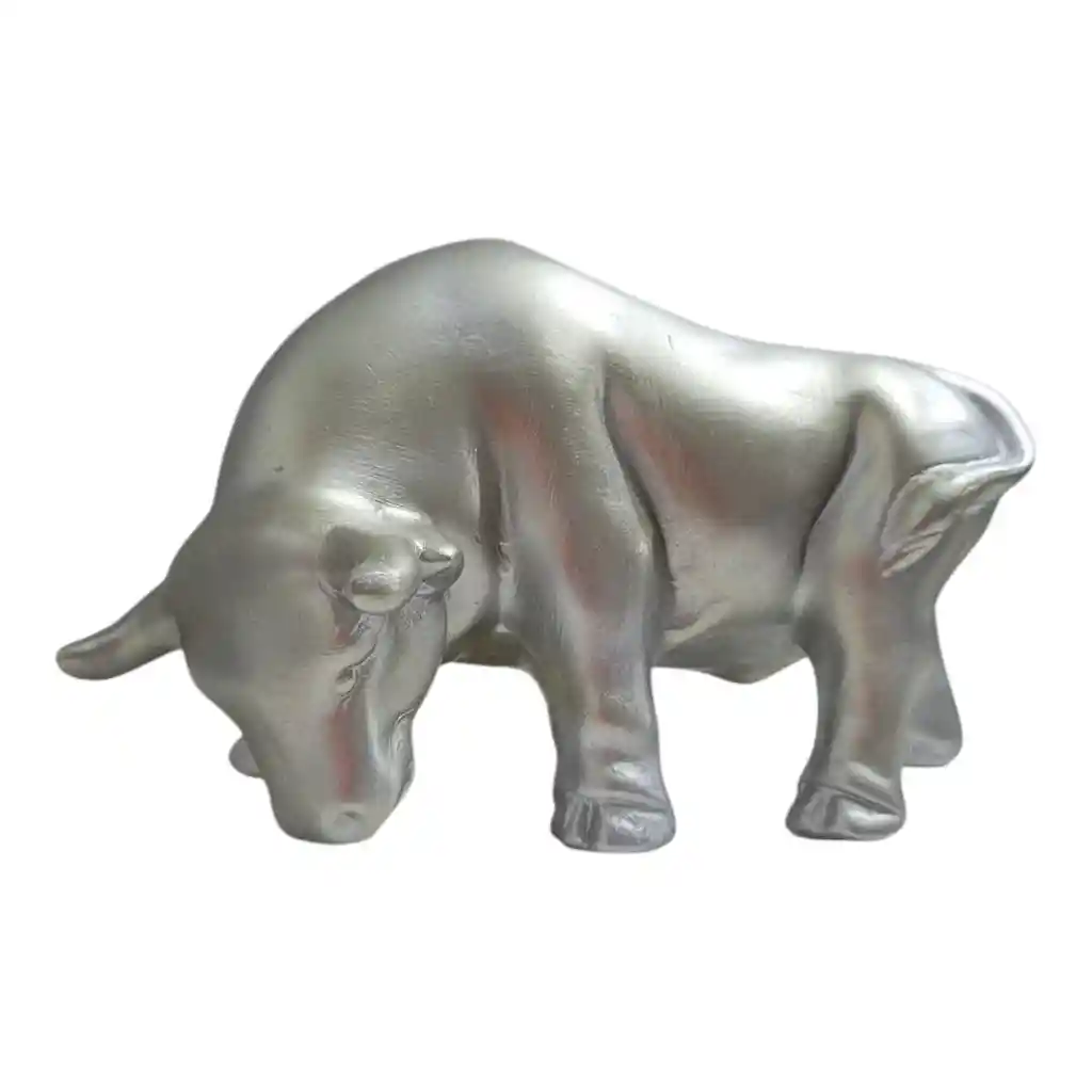 Toro Plateado Decorativo