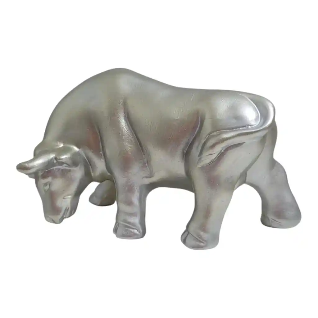Toro Plateado Decorativo