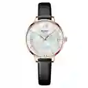 Reloj Analogo Curren Kred25012002 Cuarzo Con Correa De Cuero Negro Para Mujer