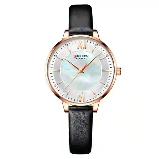 Reloj Analogo Curren Kred25012002 Cuarzo Con Correa De Cuero Negro Para Mujer