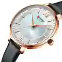 Reloj Analogo Curren Kred25012002 Cuarzo Con Correa De Cuero Negro Para Mujer