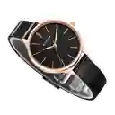 Reloj Análogo Curren Original Kreb732001 Acero Inoxidable Color Negro Y Dorado Para Mujer