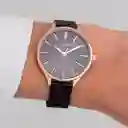 Reloj Análogo Curren Original Kreb732001 Acero Inoxidable Color Negro Y Dorado Para Mujer