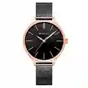 Reloj Análogo Curren Original Kreb732001 Acero Inoxidable Color Negro Y Dorado Para Mujer