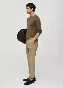 Pantalón Dublino Khaki Talla 40 Hombre Mango