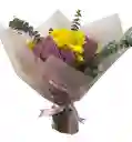 💜💛 Bouquet Amarillo Y Lavanda Con Eucalipto