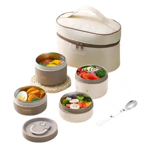 Lonchera Térmica Portátil, Mantiene La Comida Caliente, Bento Aislada Para Adultos