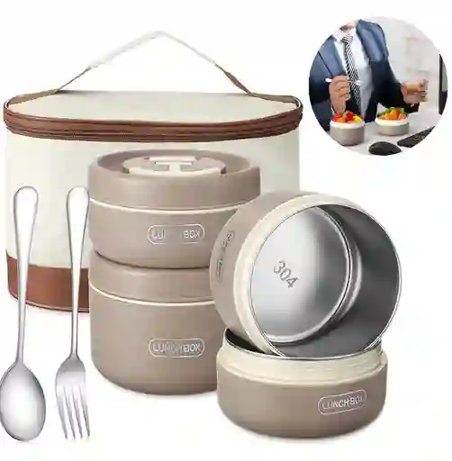 Lonchera Térmica Portátil, Mantiene La Comida Caliente, Bento Aislada Para Adultos