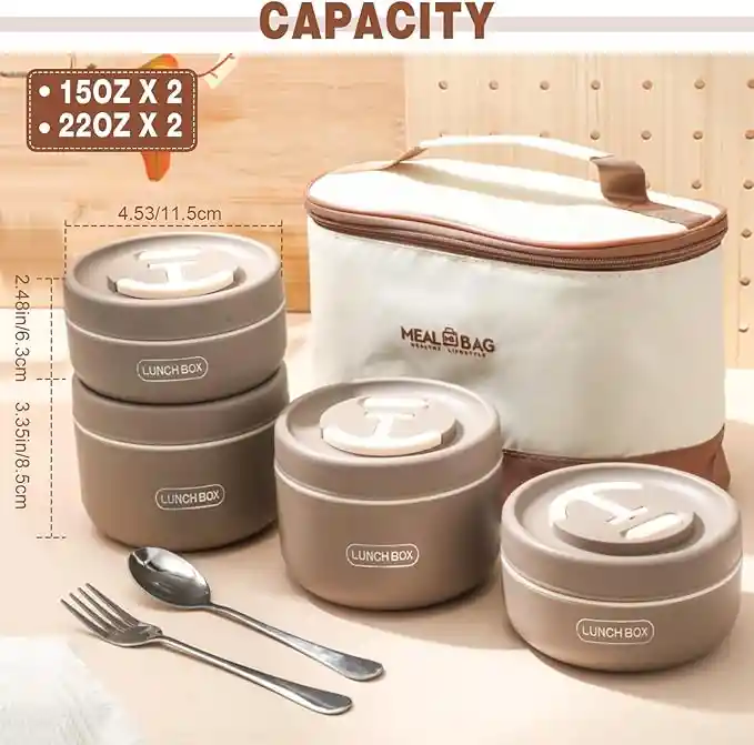 Lonchera Térmica Portátil, Mantiene La Comida Caliente, Bento Aislada Para Adultos