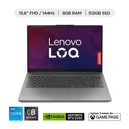 Portatil Lenovo Loq Core I5 12450hx 8gb 512gb Ssd Rtx2050 Color Gris