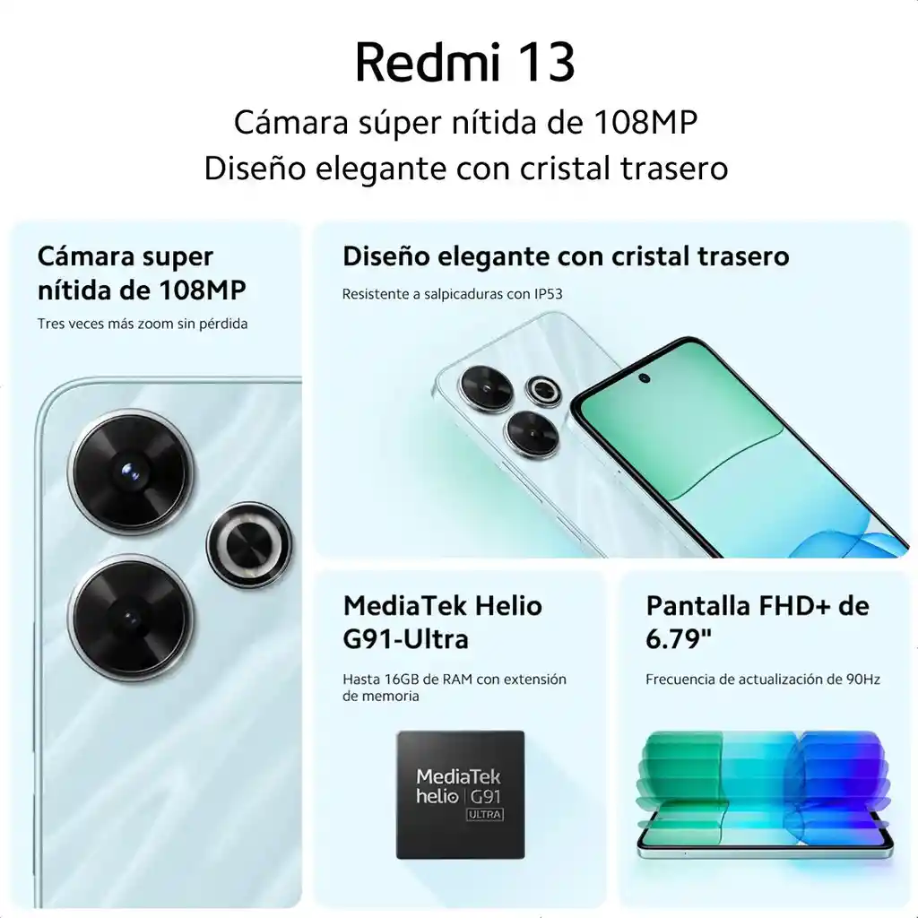 Celular Xiaomi Redmi 13 Dual Sim 256gb /8gb 6.79'' 108mp, Blk