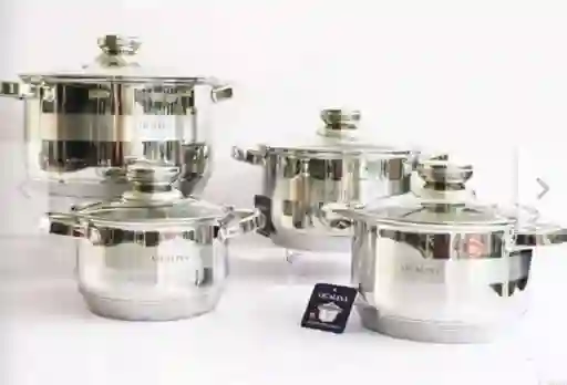 Bateria De Ollas En Acero Quirúrgico 8 Piezas